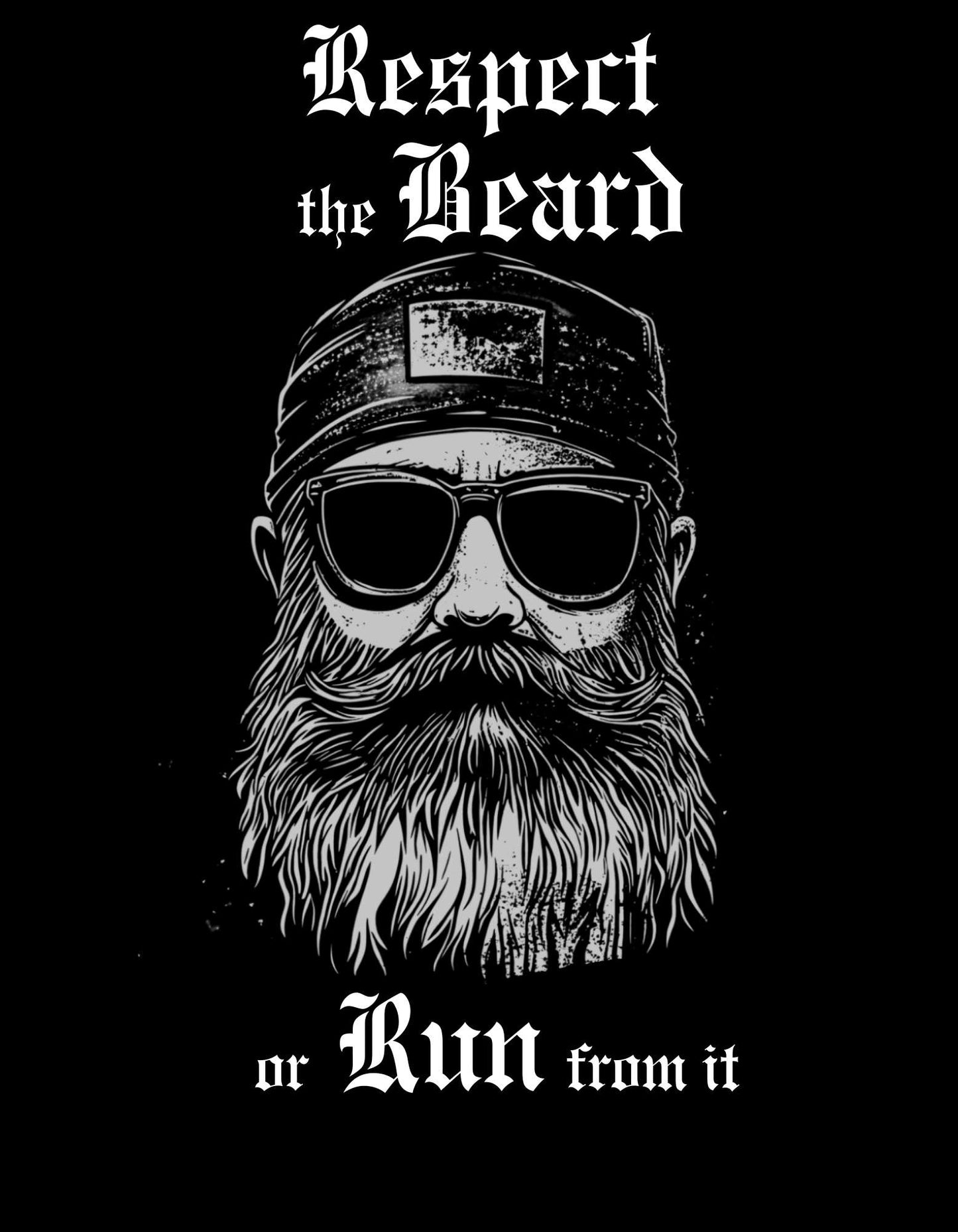 Respect The Beard Or Run From It Unisex Tee - Respect the Beard, Beard Shirt, Gift for Him, Funny Beard T-Shirt, Beards & Mustaches Tee